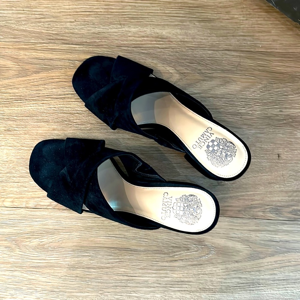 Vince Camuto black suede sandals